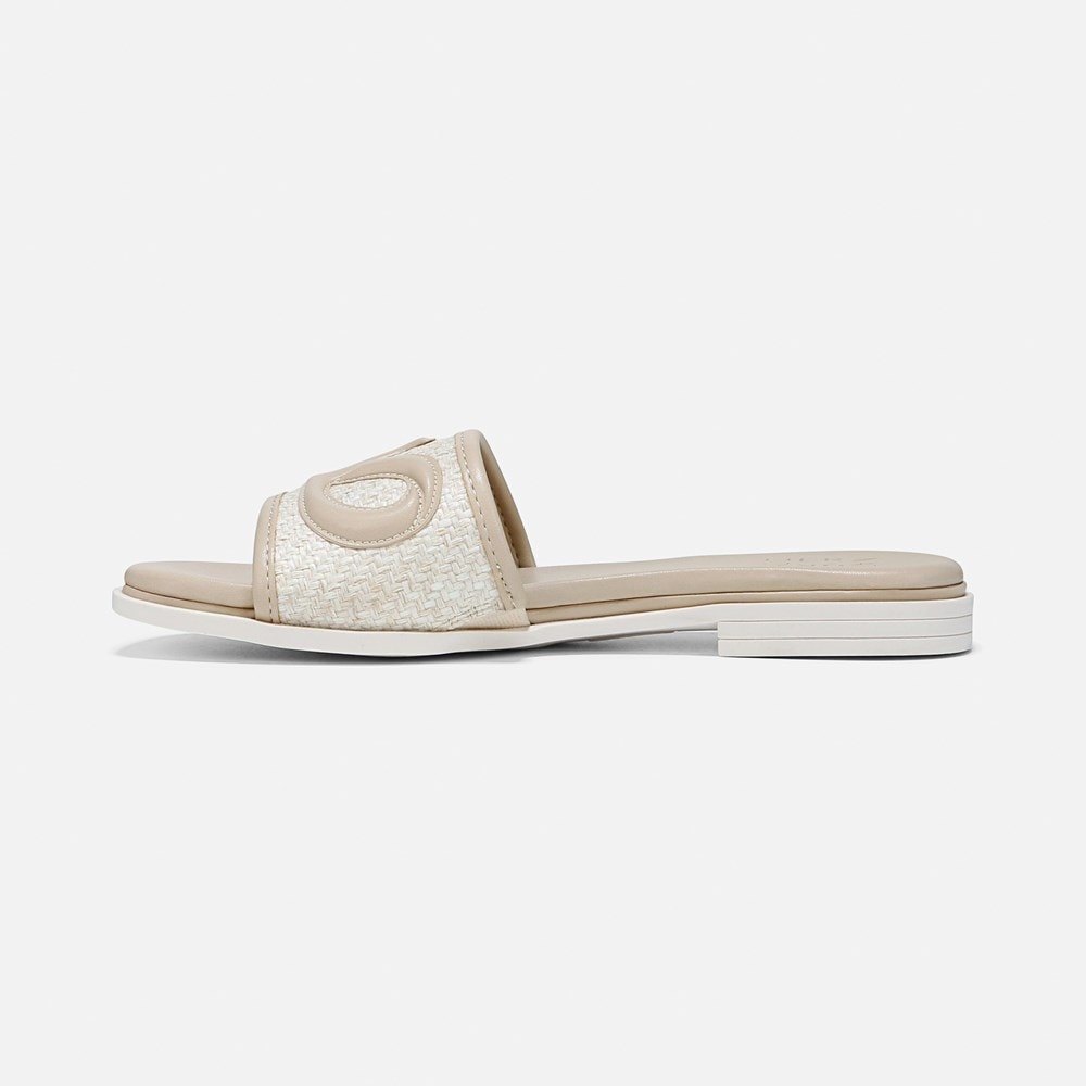 Naturalizer Genevieve Slide Sandal - Coastal Tan Woven Fabric Naturalizer Genevieve Slide Sandal - Coastal Tan Woven Fabric