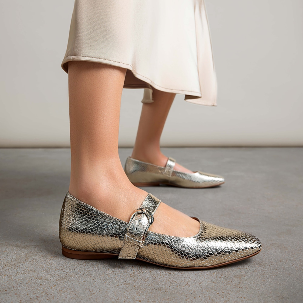 Naturalizer 27 EDIT Carter Mary Jane - Champagne Metallic Snake Print Leather Naturalizer 27 EDIT Carter Mary Jane - Champagne Metallic Snake Print Leather