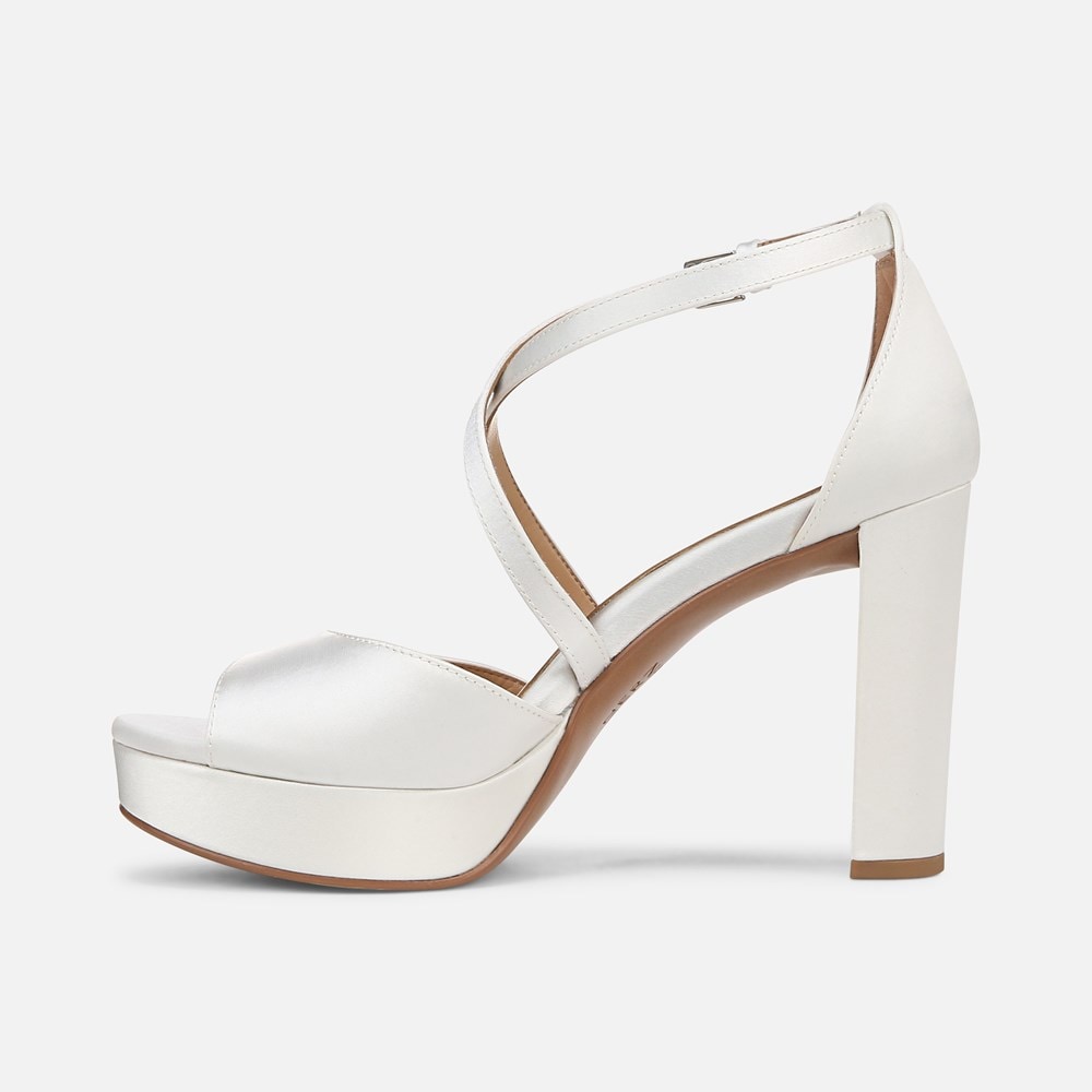Naturalizer Melody Dress Sandal - Pearl White Satin Fabric Naturalizer Melody Dress Sandal - Pearl White Satin Fabric