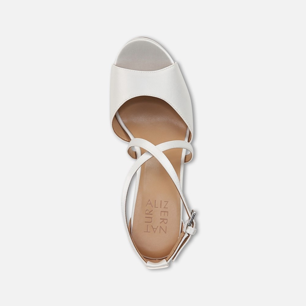 Naturalizer Melody Dress Sandal - Pearl White Satin Fabric Naturalizer Melody Dress Sandal - Pearl White Satin Fabric