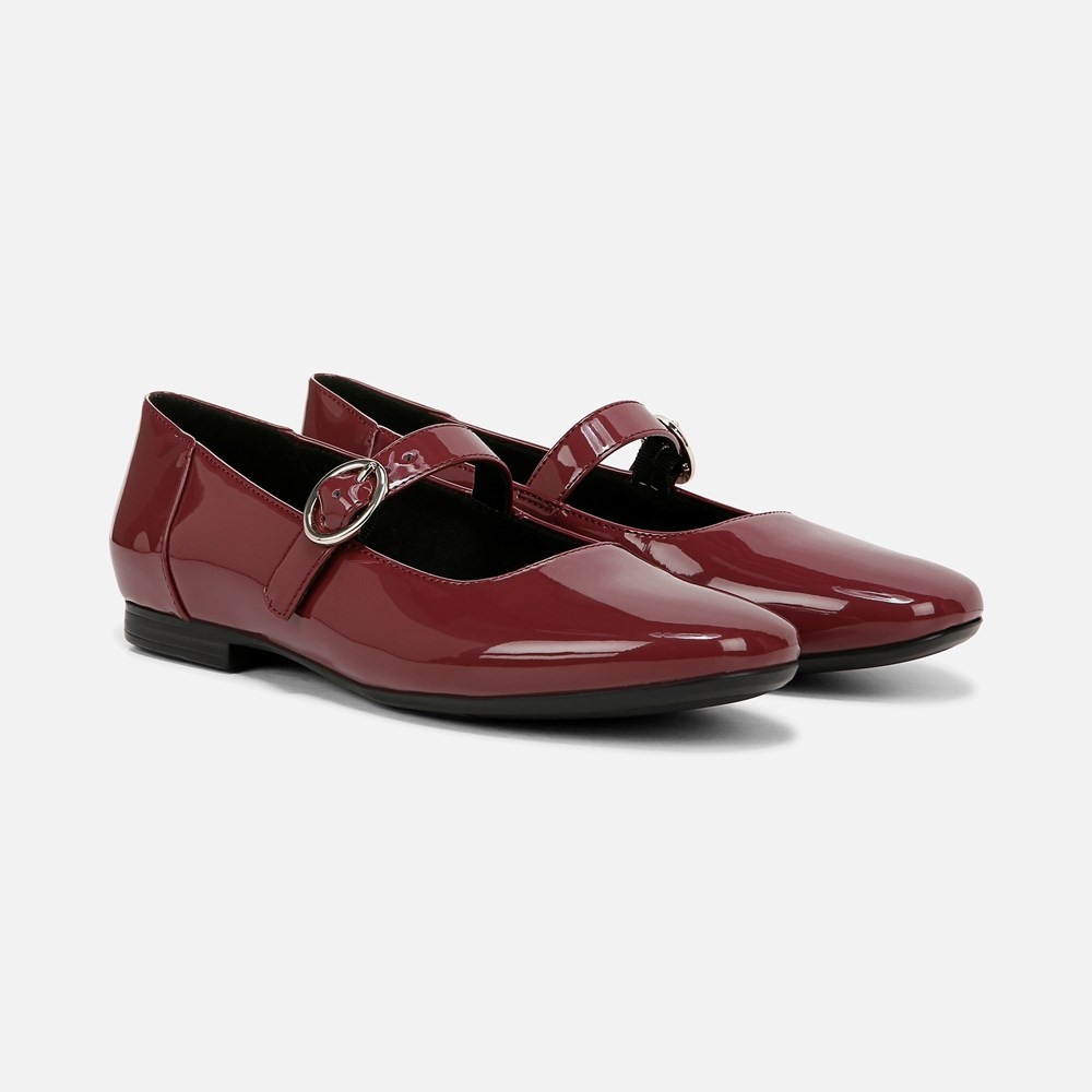 Naturalizer Kelly Mary Jane Flat - Cranberry Faux Leather