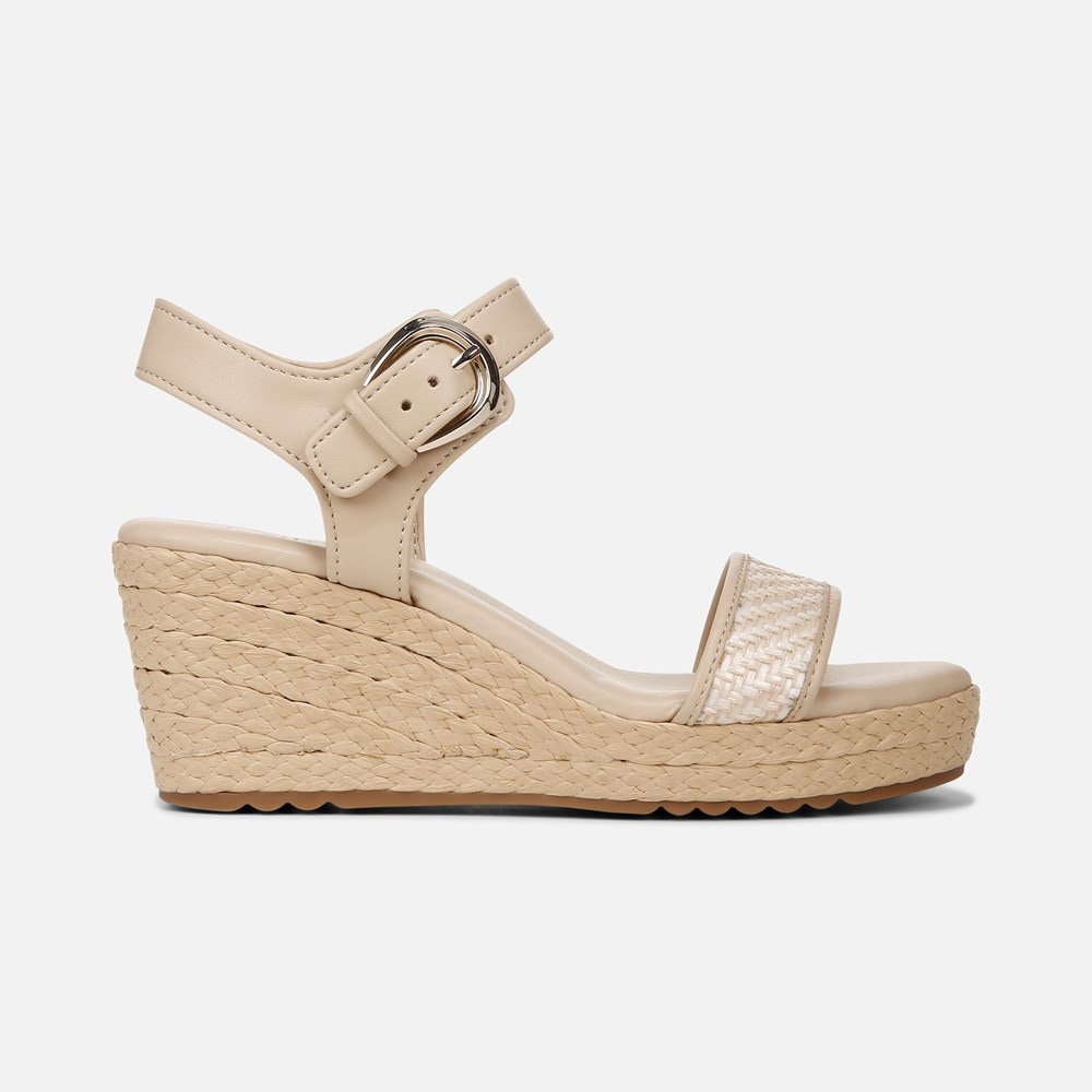 Naturalizer Stella Wedge Sandal - Beige Multi Fabric Naturalizer Stella Wedge Sandal - Beige Multi Fabric