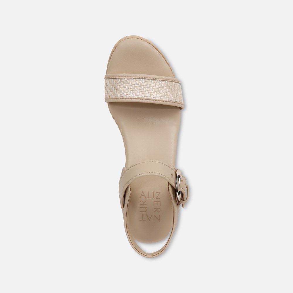 Naturalizer Stella Wedge Sandal - Beige Multi Fabric Naturalizer Stella Wedge Sandal - Beige Multi Fabric