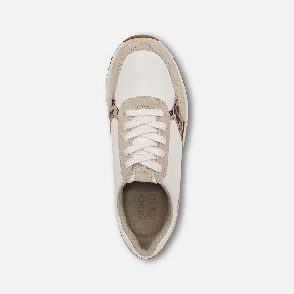 Naturalizer Shay Lace Up Sneaker - Warm White / Leopard Leather Naturalizer Shay Lace Up Sneaker - Warm White / Leopard Leather