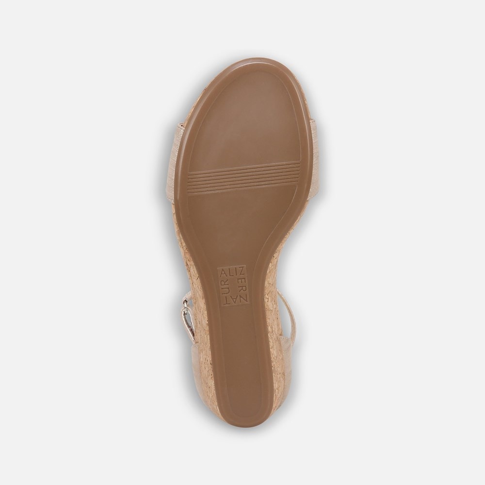 Naturalizer Areda Wedge Sandal - Fawn Beige Faux Leather Naturalizer Areda Wedge Sandal - Fawn Beige Faux Leather