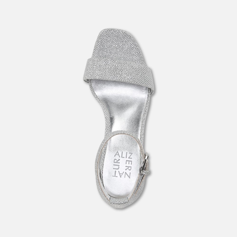 Naturalizer Joy Dress Sandal - Silver Fab Fabric Naturalizer Joy Dress Sandal - Silver Fab Fabric