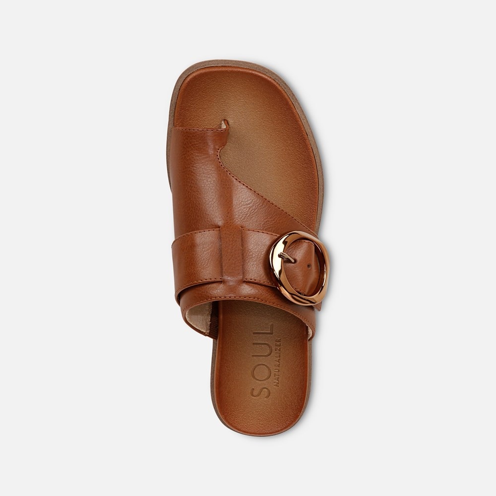 Naturalizer SOUL Joanie Slide Sandal - Mid Brown Faux Leather Naturalizer SOUL Joanie Slide Sandal - Mid Brown Faux Leather