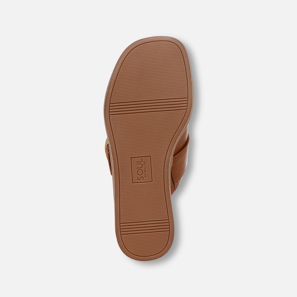 Naturalizer SOUL Joanie Slide Sandal - Mid Brown Faux Leather Naturalizer SOUL Joanie Slide Sandal - Mid Brown Faux Leather