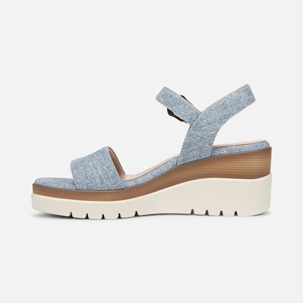Naturalizer SOUL Graciela Wedge Sandal - Light Denim Blue Faux Leather Naturalizer SOUL Graciela Wedge Sandal - Light Denim Blue Faux Leather