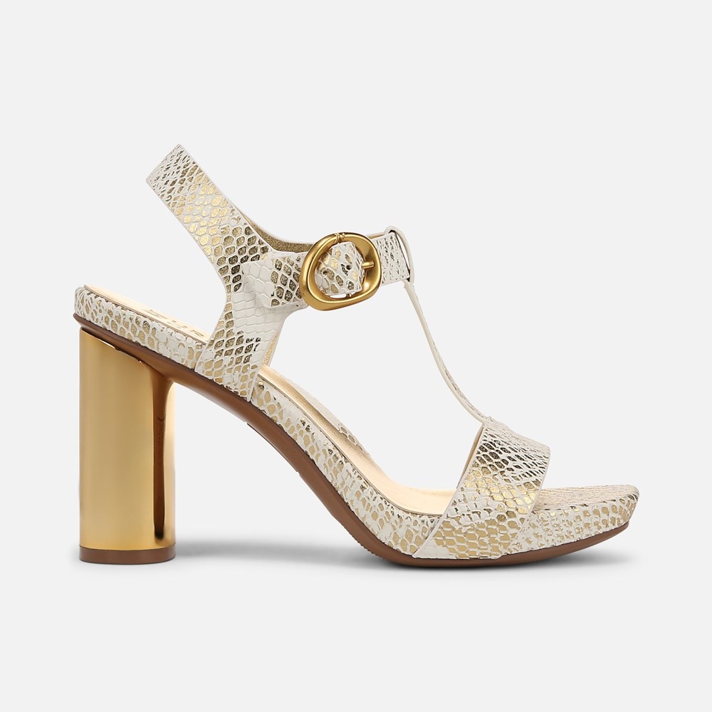 Naturalizer Jordis Dress Sandal - White / Gold Leather Naturalizer Jordis Dress Sandal - White / Gold Leather
