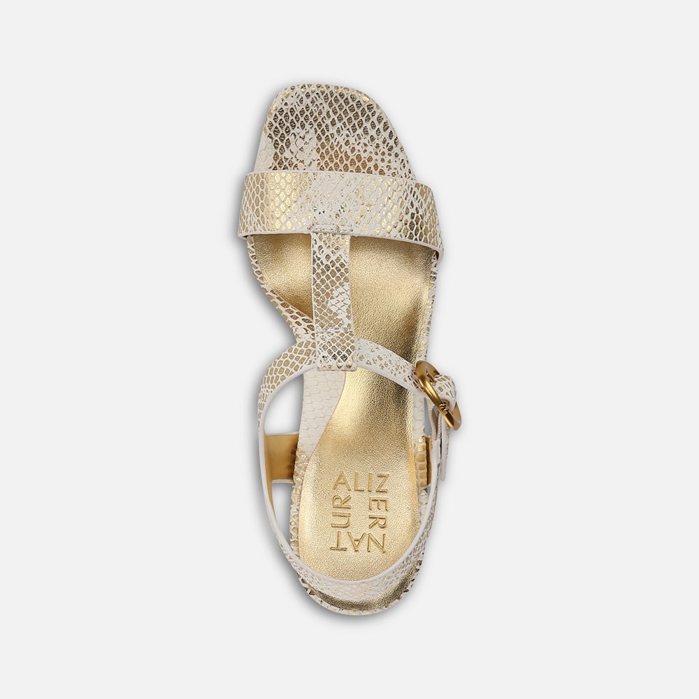 Naturalizer Jordis Dress Sandal - White / Gold Leather Naturalizer Jordis Dress Sandal - White / Gold Leather