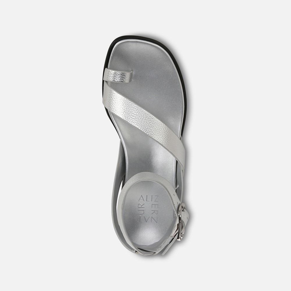 Naturalizer Birch Sandal - Silver Faux Leather Naturalizer Birch Sandal - Silver Faux Leather