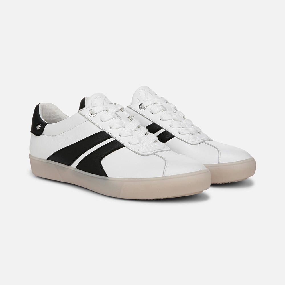 Naturalizer Medina Lace Up Sneaker - White / Black Leather