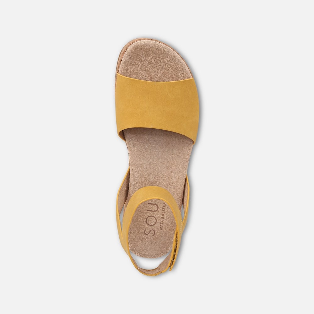 Naturalizer SOUL Deara Sandal - Yellow Faux Leather