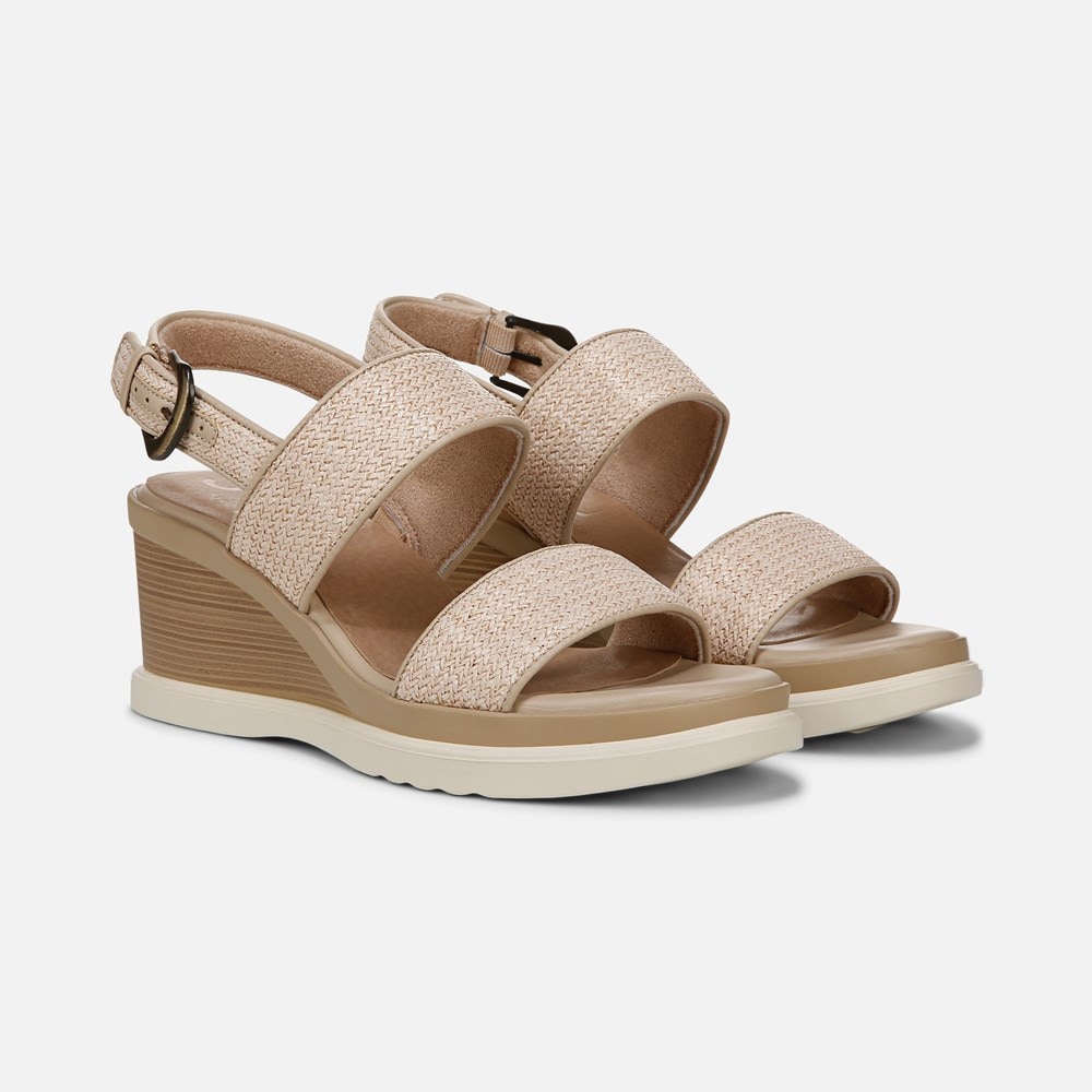 Naturalizer SOUL Livia 2 Wedge Sandal - Light Natural Fabric