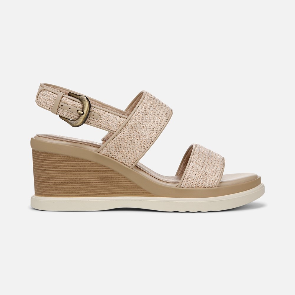 Naturalizer SOUL Livia 2 Wedge Sandal - Light Natural Fabric