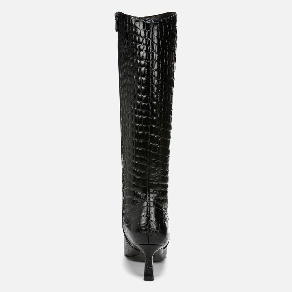 Naturalizer Deesha Wide Calf Knee High Boot - Black Croco Leather Naturalizer Deesha Wide Calf Knee High Boot - Black Croco Leather