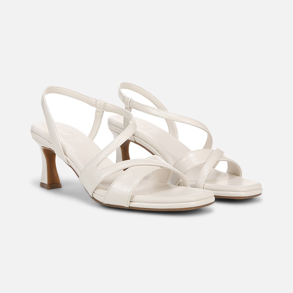 Naturalizer Kieran Strappy Dress Sandal - Warm White Faux Leather