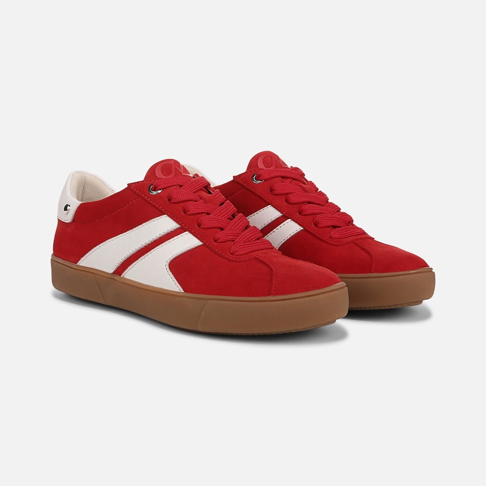 Naturalizer Medina Lace Up Sneaker - Crimson Red Suede