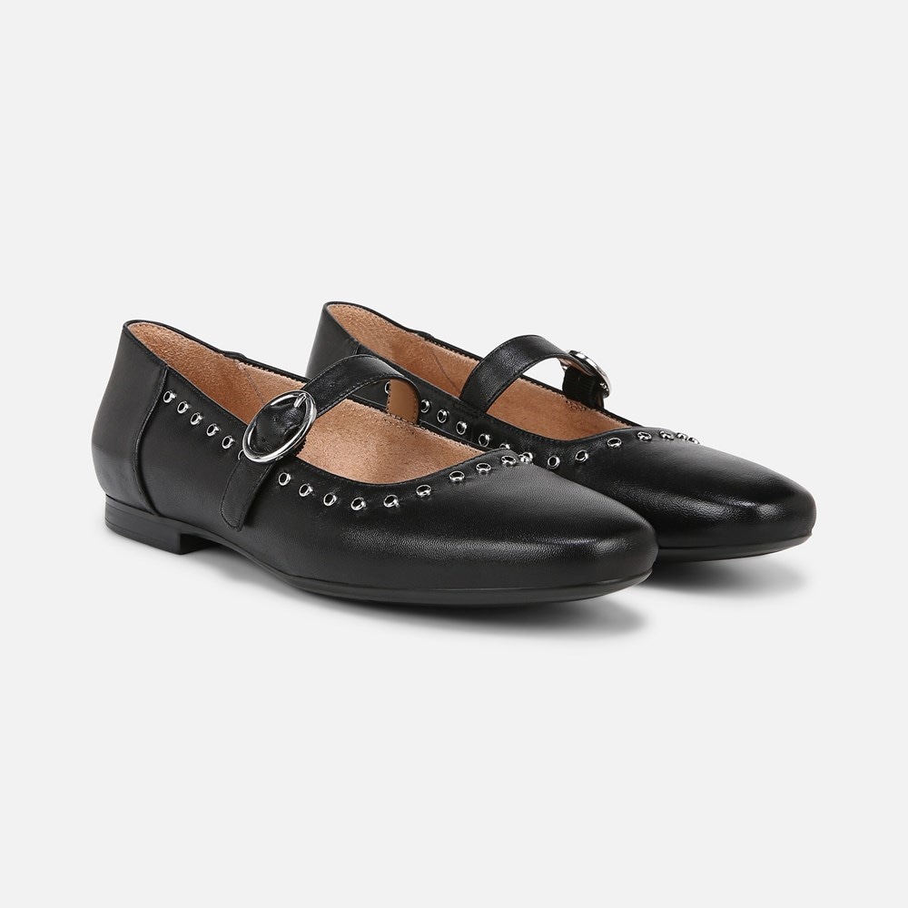 Naturalizer Kelly Mary Jane Flat - Black Leather