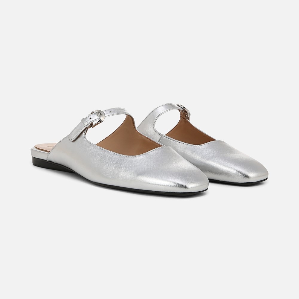 Naturalizer Apple Mary Jane Mule - Silver Faux Leather