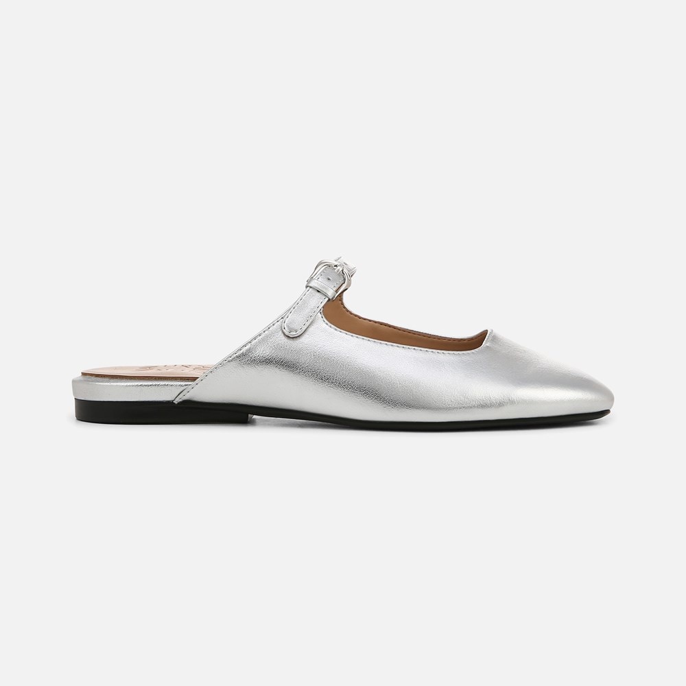 Naturalizer Apple Mary Jane Mule - Silver Faux Leather Naturalizer Apple Mary Jane Mule - Silver Faux Leather