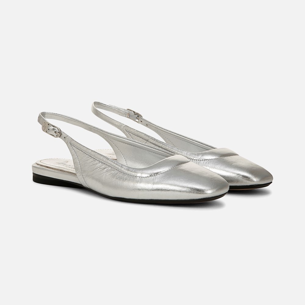 Naturalizer 27 EDIT Cadence Slingback Flat - Silver Leather Naturalizer 27 EDIT Cadence Slingback Flat - Silver Leather