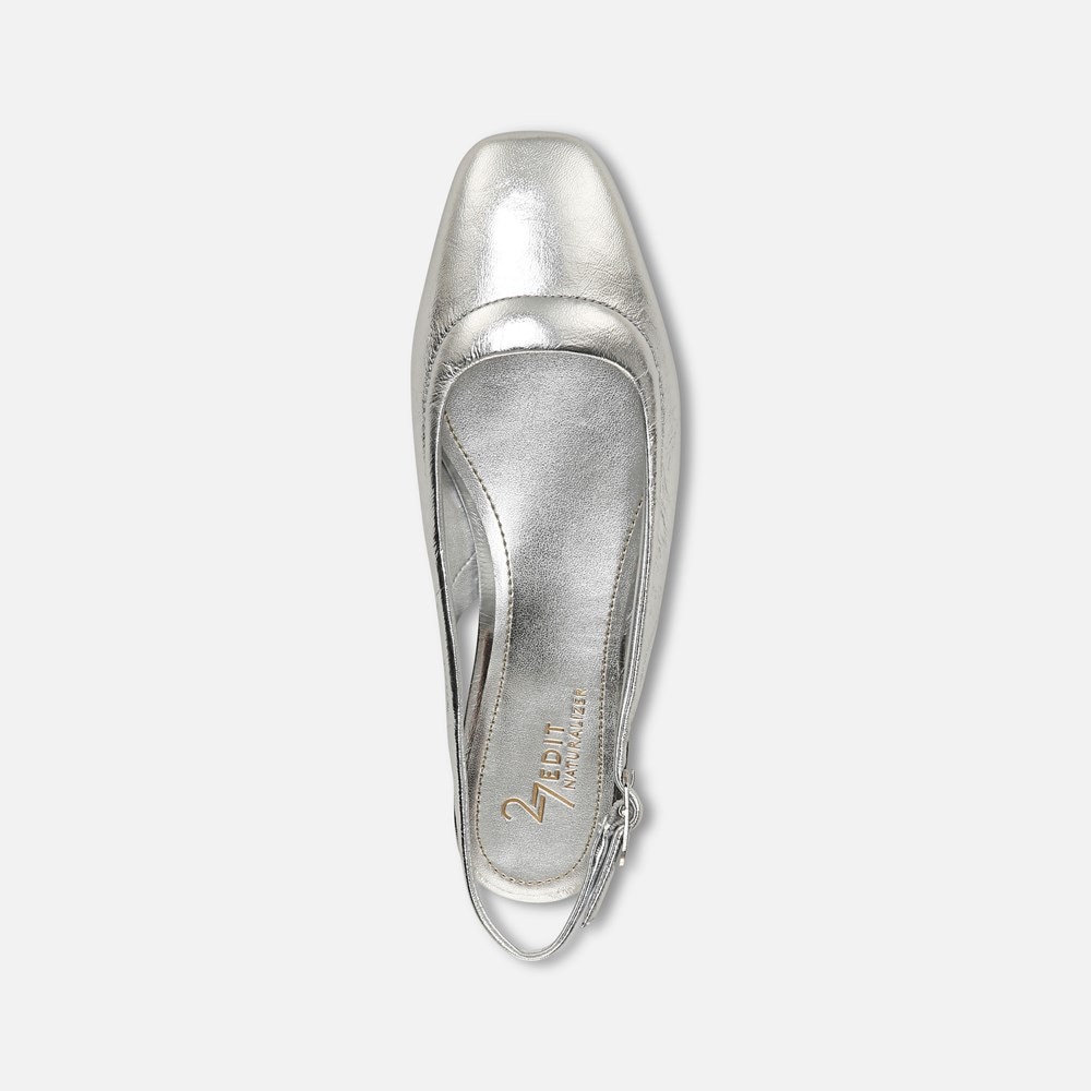 Naturalizer 27 EDIT Cadence Slingback Flat - Silver Leather Naturalizer 27 EDIT Cadence Slingback Flat - Silver Leather