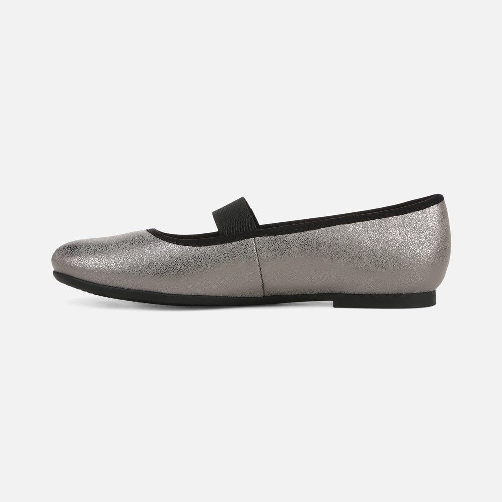 Naturalizer SOUL Brilliant Mary Jane Flat - Pewter Faux Leather Naturalizer SOUL Brilliant Mary Jane Flat - Pewter Faux Leather