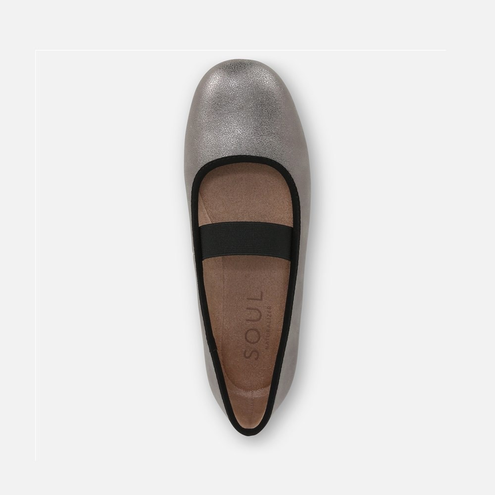Naturalizer SOUL Brilliant Mary Jane Flat - Pewter Faux Leather Naturalizer SOUL Brilliant Mary Jane Flat - Pewter Faux Leather