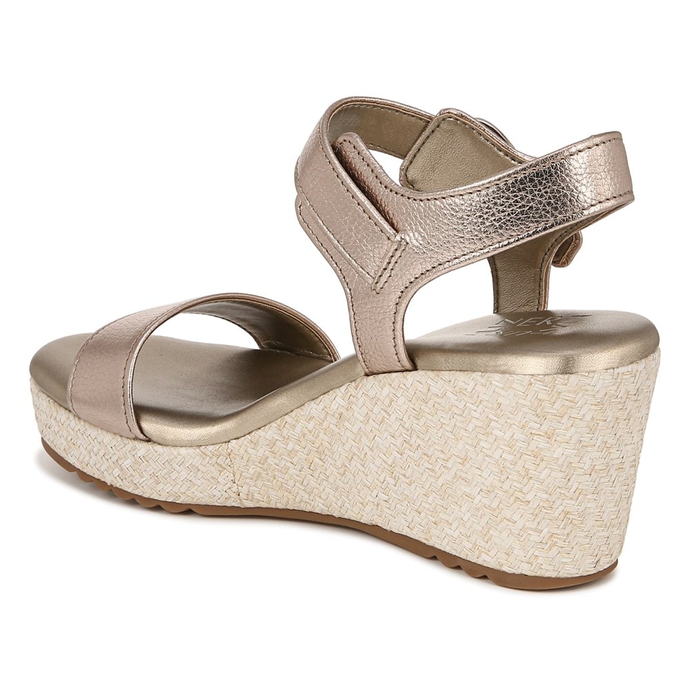 Naturalizer Stella Wedge Sandal - Warm Silver Leather