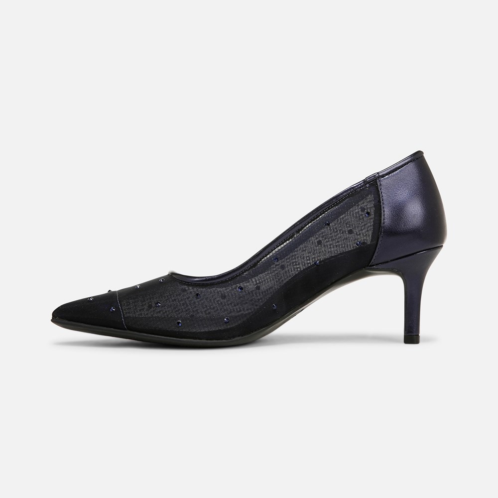Naturalizer Everly Pump - Midnight Blue Faux Leather \\u0026 Mesh Naturalizer Everly Pump - Midnight Blue Faux Leather \\u0026 Mesh