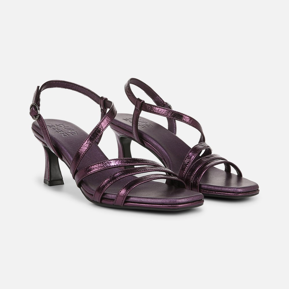 Naturalizer Galaxy Dress Sandal - Plum Purple Metallic Leather