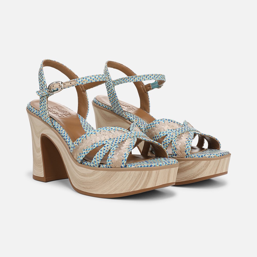 Naturalizer Katalina Platform Sandal - Blue Weave Fabric