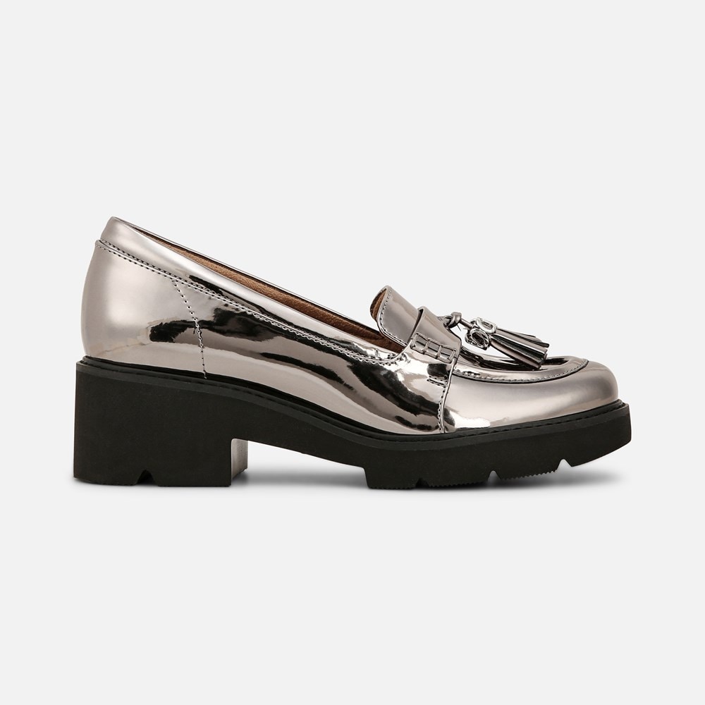 Naturalizer Committed Lug Loafer - Pewter Faux Leather Naturalizer Committed Lug Loafer - Pewter Faux Leather