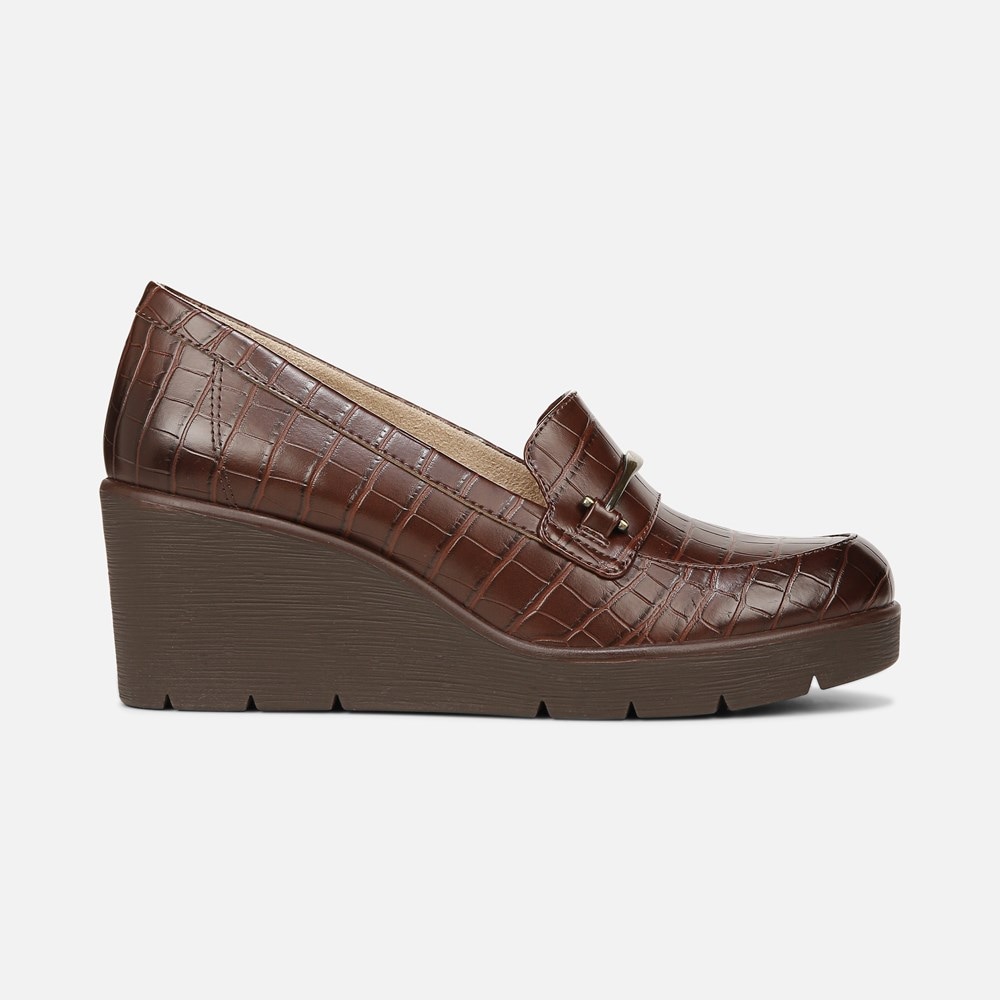 Naturalizer SOUL Achieve Wedge - Dark Brown Croco Synthetic Naturalizer SOUL Achieve Wedge - Dark Brown Croco Synthetic