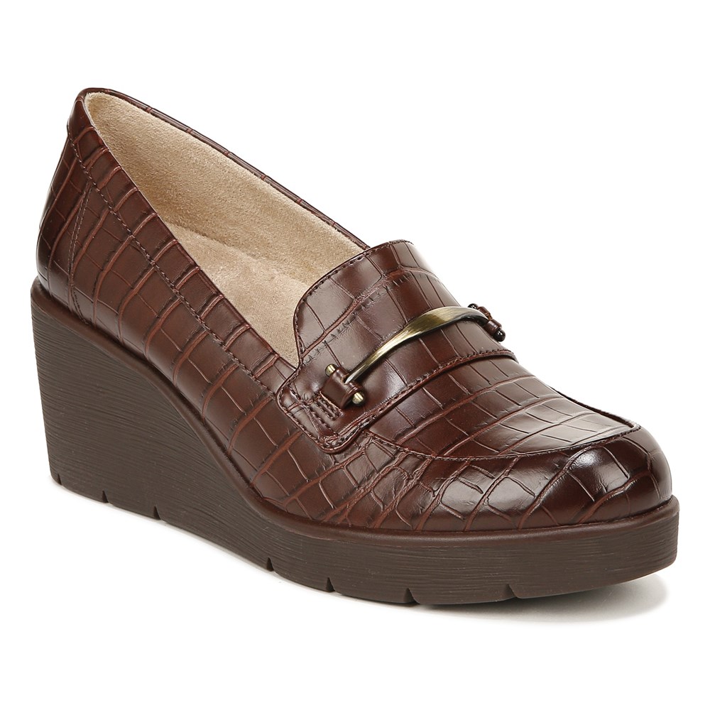 Naturalizer SOUL Achieve Wedge - Dark Brown Croco Synthetic Naturalizer SOUL Achieve Wedge - Dark Brown Croco Synthetic