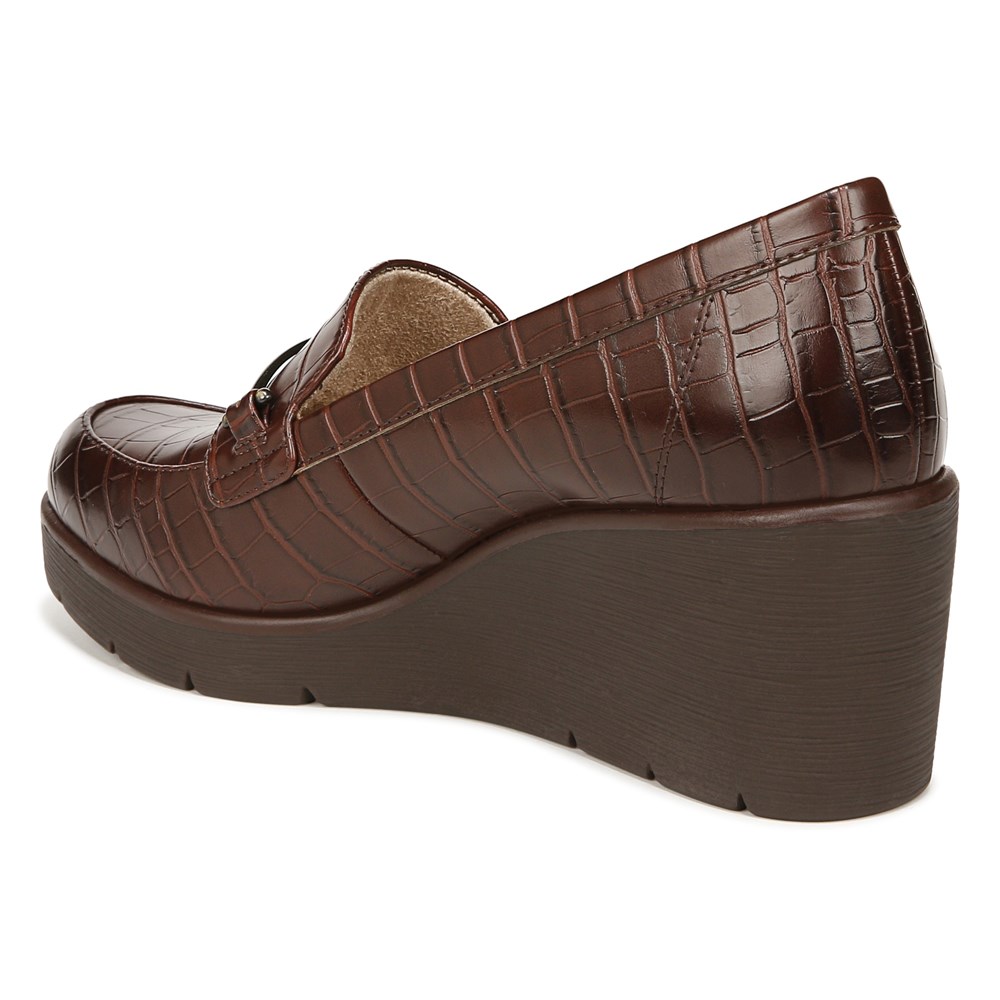 Naturalizer SOUL Achieve Wedge - Dark Brown Croco Synthetic Naturalizer SOUL Achieve Wedge - Dark Brown Croco Synthetic