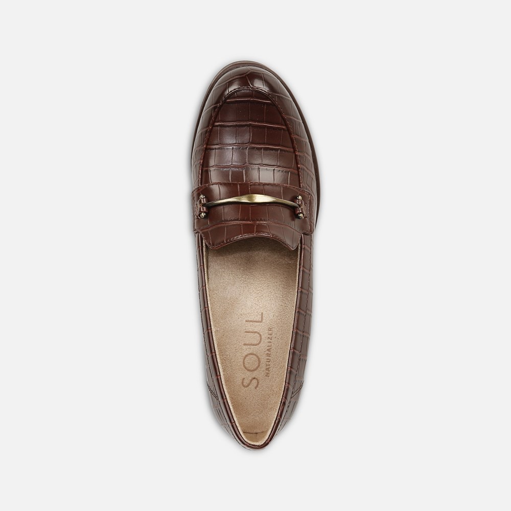 Naturalizer SOUL Achieve Wedge - Dark Brown Croco Synthetic Naturalizer SOUL Achieve Wedge - Dark Brown Croco Synthetic