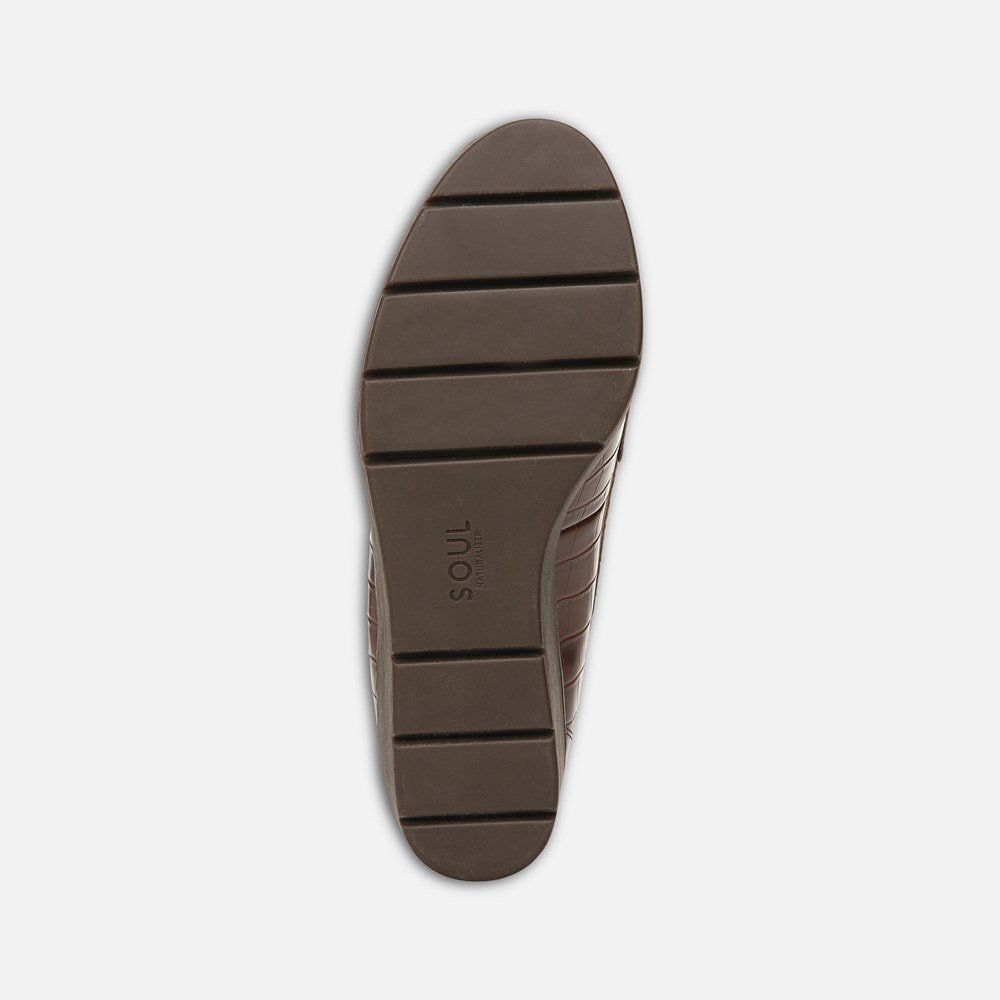Naturalizer SOUL Achieve Wedge - Dark Brown Croco Synthetic Naturalizer SOUL Achieve Wedge - Dark Brown Croco Synthetic