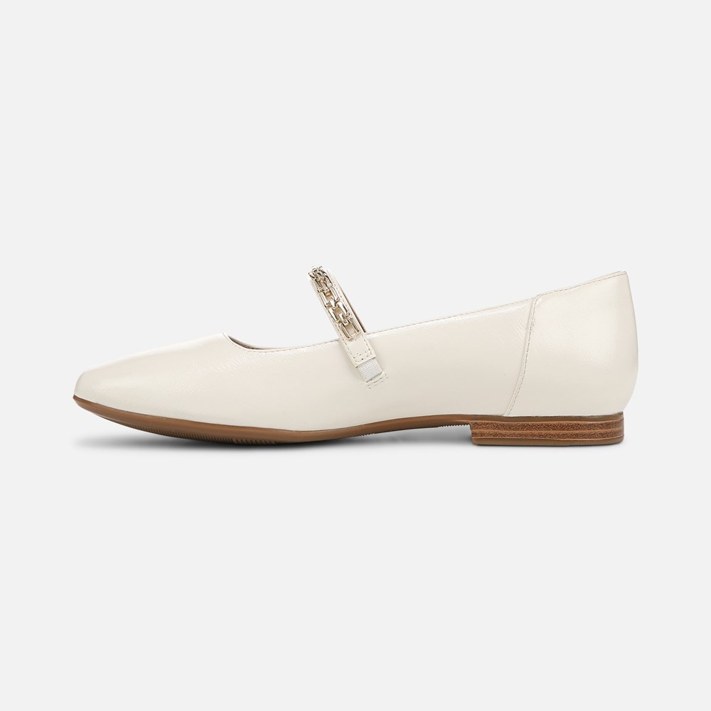 Naturalizer Kelly Chain Mary Jane Flat - Warm White Faux Leather Naturalizer Kelly Chain Mary Jane Flat - Warm White Faux Leather