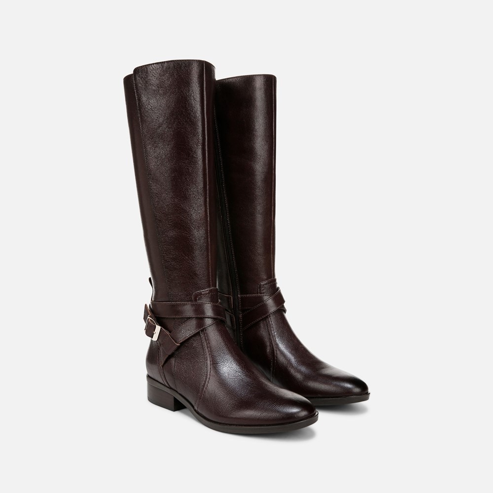Naturalizer Rena 2 Narrow Calf Riding Boot - Brown Leather
