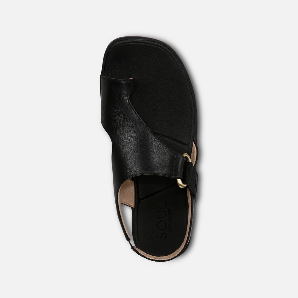 Naturalizer SOUL Freya Sandal - Black Faux Leather Naturalizer SOUL Freya Sandal - Black Faux Leather