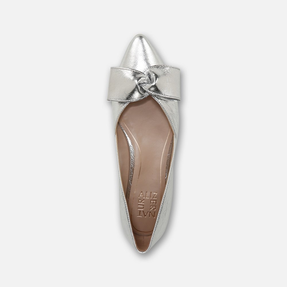 Naturalizer Havana Bow Flat - Silver Leather Naturalizer Havana Bow Flat - Silver Leather