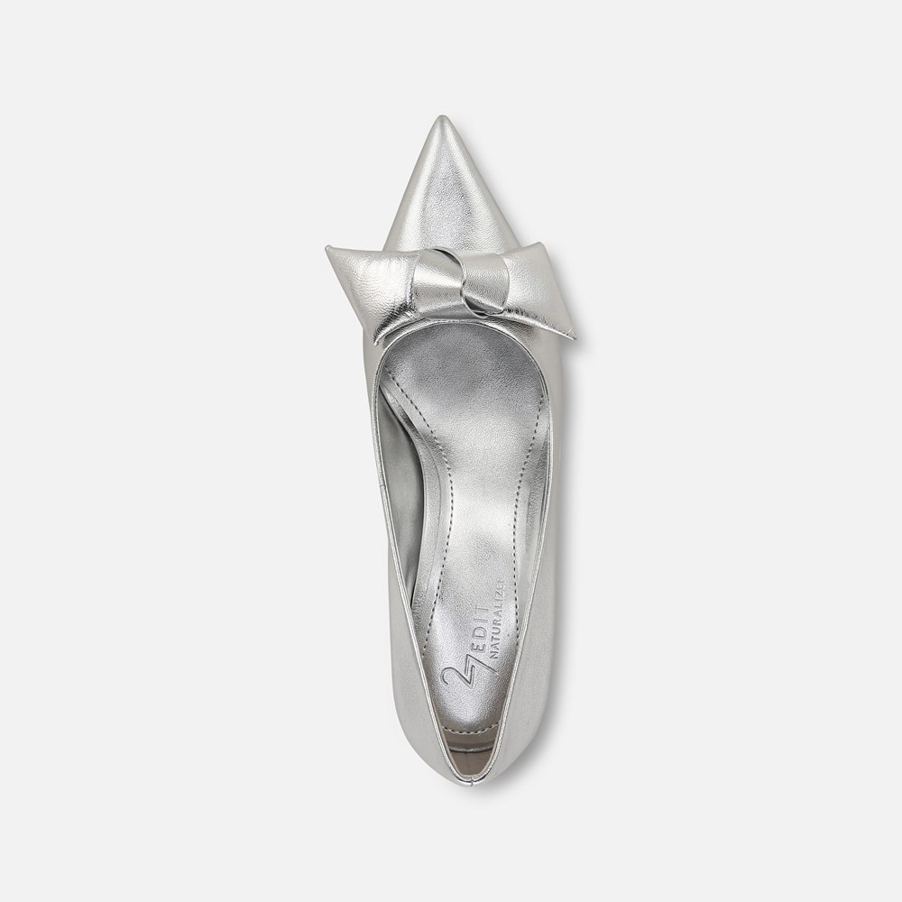 Naturalizer 27 EDIT Emery Bow Pump - Silver Leather Naturalizer 27 EDIT Emery Bow Pump - Silver Leather