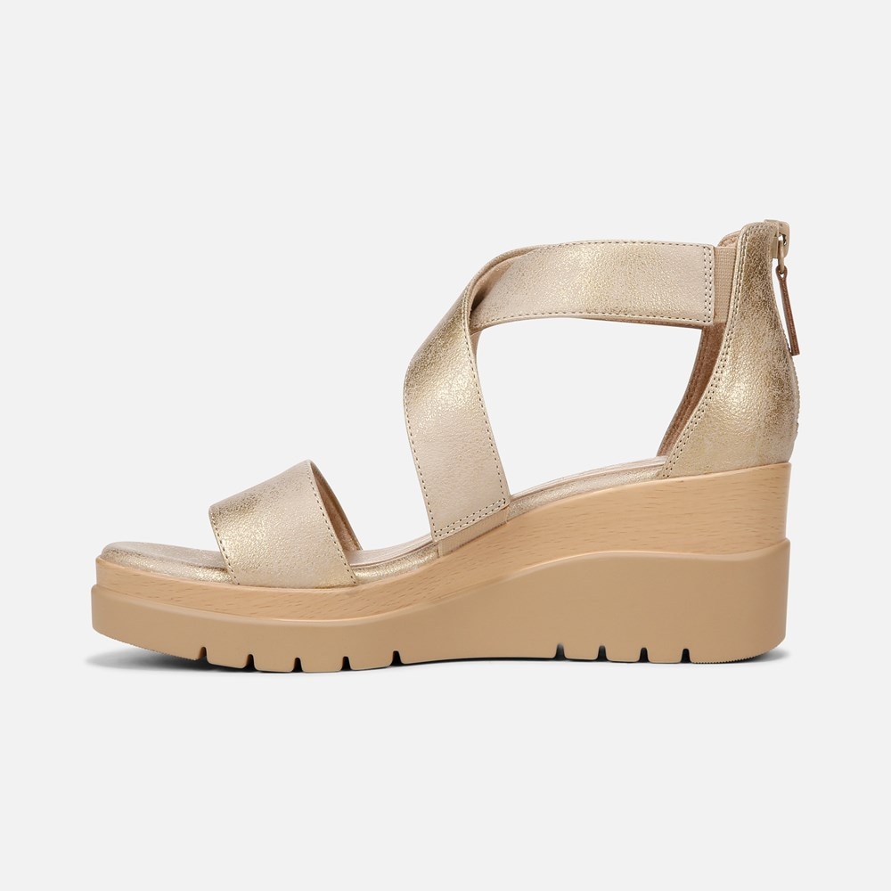 Naturalizer Soul Goodtimes Wedge Sandal - Gold Faux Leather Naturalizer Soul Goodtimes Wedge Sandal - Gold Faux Leather