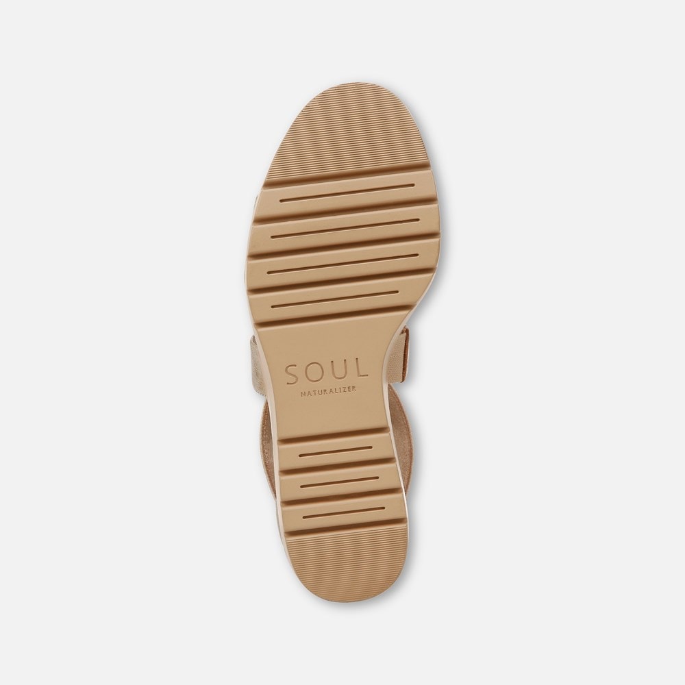 Naturalizer Soul Goodtimes Wedge Sandal - Gold Faux Leather Naturalizer Soul Goodtimes Wedge Sandal - Gold Faux Leather