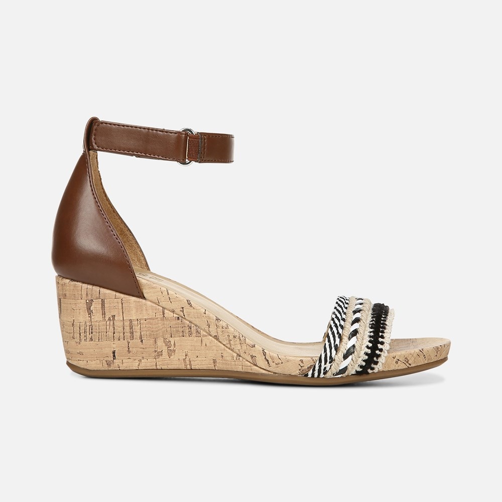 Naturalizer Areda Wedge Sandal - Multi Fabric/Tan Synthetic Naturalizer Areda Wedge Sandal - Multi Fabric/Tan Synthetic