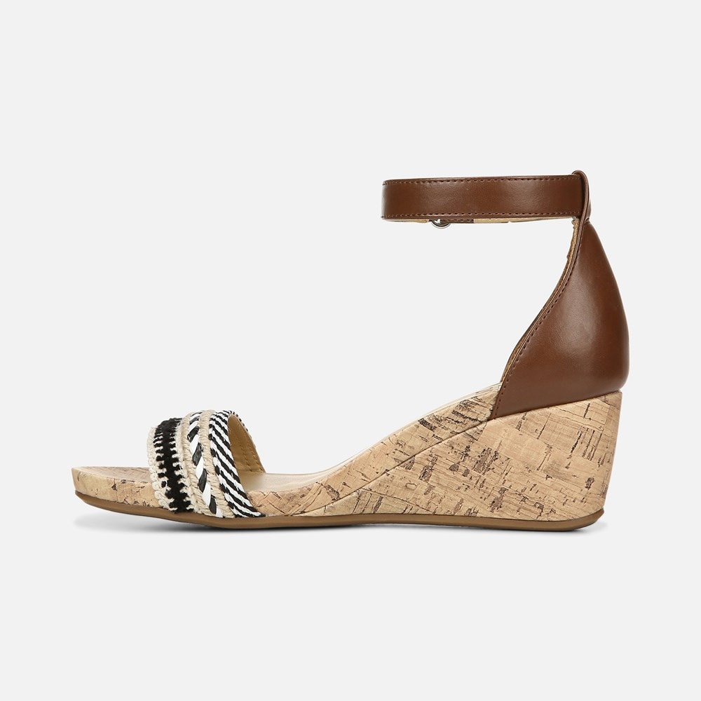 Naturalizer Areda Wedge Sandal - Multi Fabric/Tan Synthetic Naturalizer Areda Wedge Sandal - Multi Fabric/Tan Synthetic