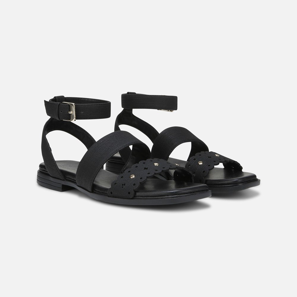 Naturalizer Gana Strappy Sandal - Black Faux Leather Naturalizer Gana Strappy Sandal - Black Faux Leather